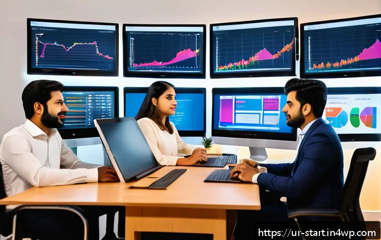 스타트업 가치 평가의 실전 팁 - A modern Pakistani startup office scene showing a diverse team of young professionals analyzing fina...