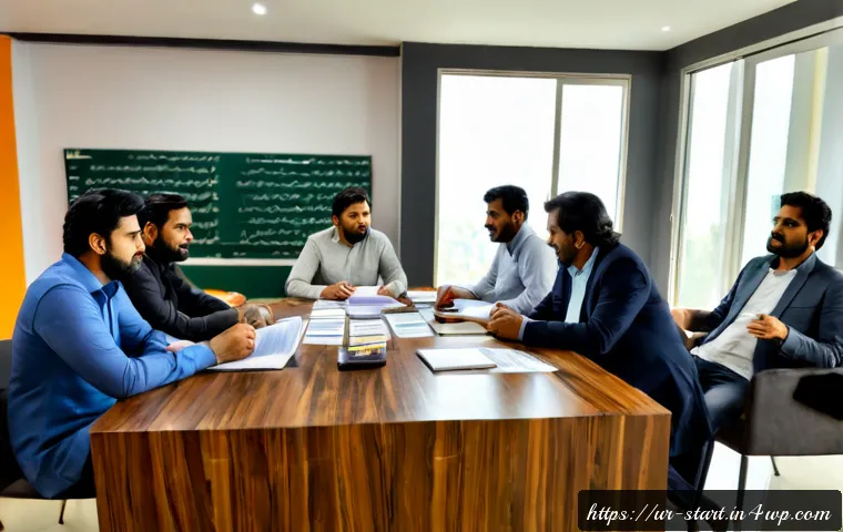 Home 30 스타트업 가치 평가의 중요성 - Photorealistic startup valuation meeting in a modern Karachi co-working office, diverse Pakistani fo...